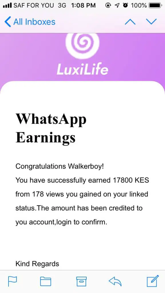 luxilife agencies whatsapp views earnings